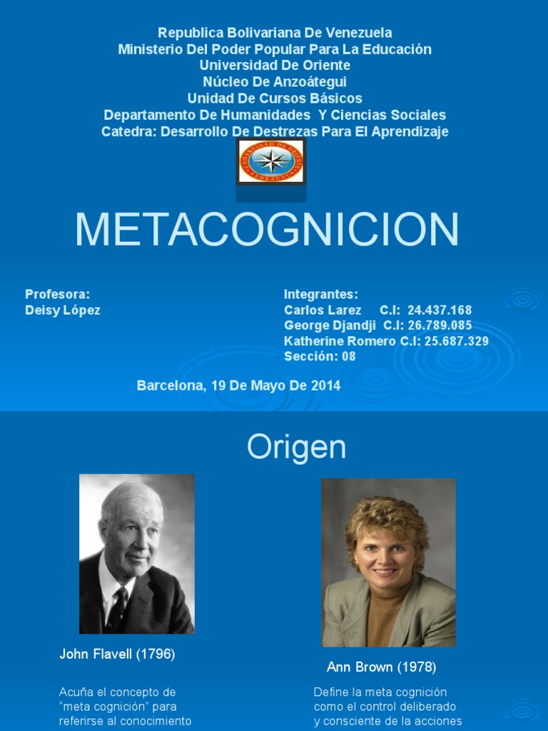 La Metacognicion | PDF | Conocimiento | Teoria de la mente