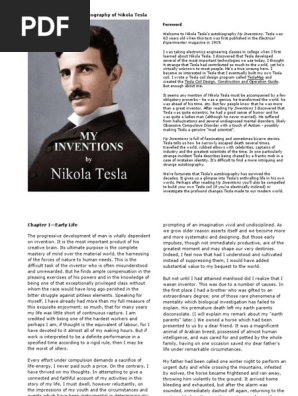 Tesla My Inventions Nikola Tesla Invention