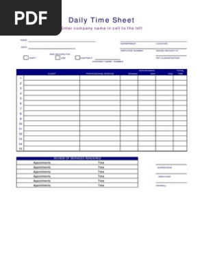 Daily Time Sheet