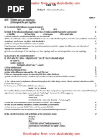 CBSE Class 12 Informatics Practices Sample Paper SA1 2015