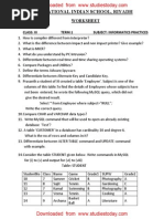 CBSE Class 11 Information Practices Worksheet