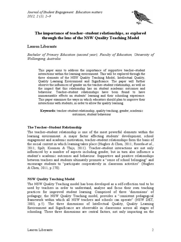 Enhancing Teacher-Student Relationships | PDF | Teachers | Learning