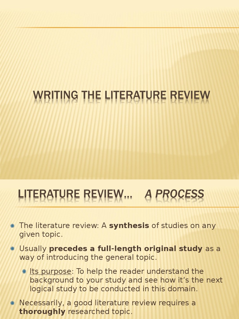 best way of writing literature review