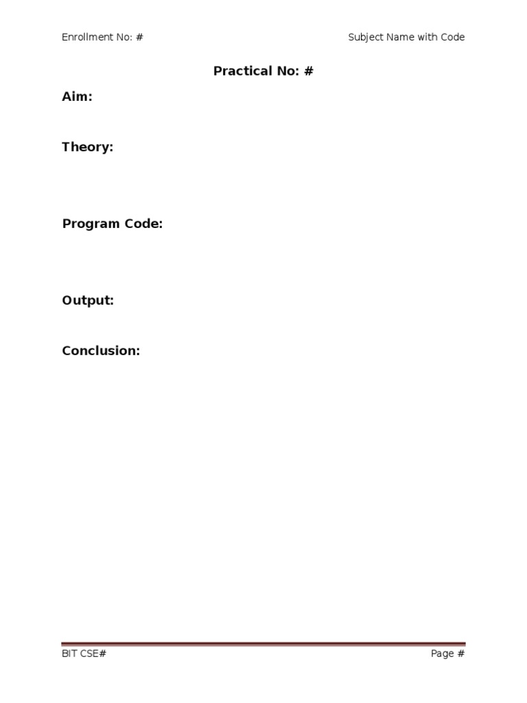 Practical Report for BIT CSE# | PDF