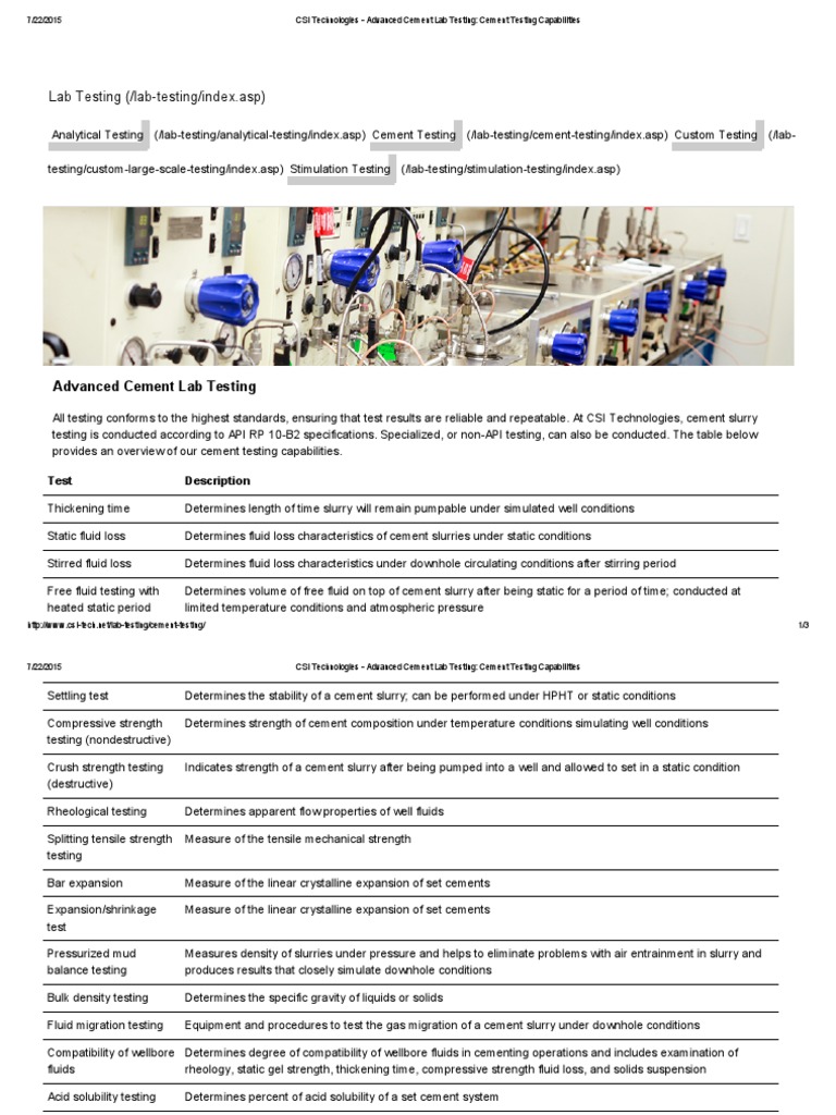 CSI Technologies - Advanced Cement Lab Testing - Cement Testing ...