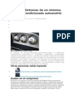 Signos y Síntomas de Un Sistema de Aire Acondicionado Automotriz Tapado