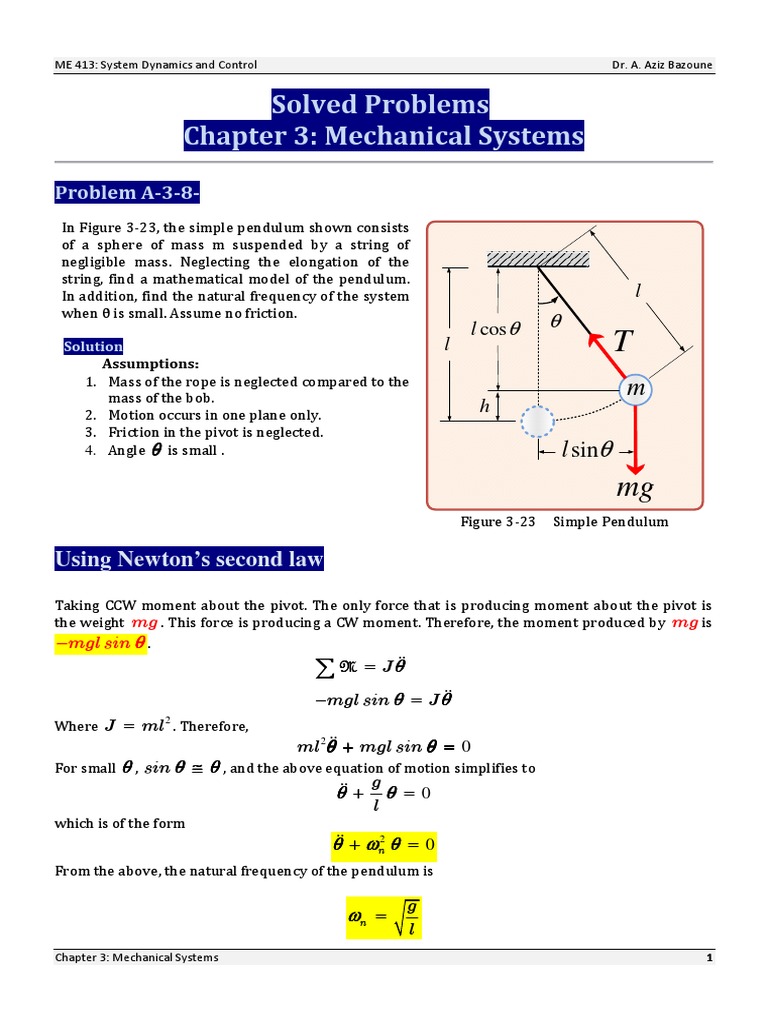 Files-3-Handouts Solved Problems Chapter 3 Mechanical Systems PDF | PDF ...