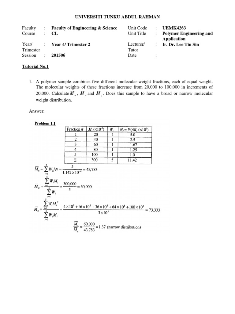 Polymer Engineering Concepts and Calculations | PDF | Polymers ...