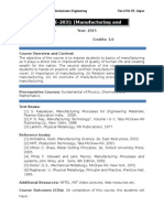 Manufacturing and Materials Syllabus