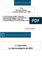 TFA 5^ lezione  3 aprile Presentazione modulo e Macrocategoria BES
