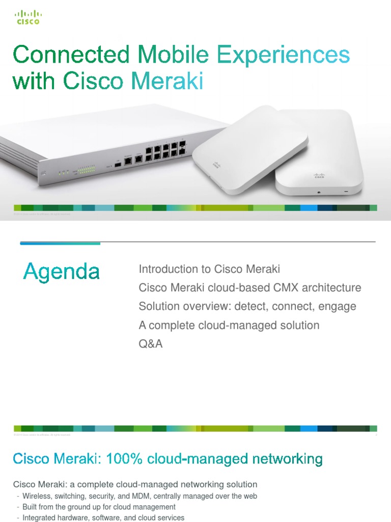 Cisco Meraki and CMX For Retail | PDF | Cloud Computing | Wi Fi