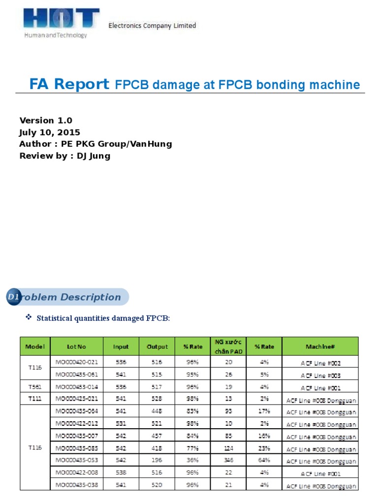 FA Report For Xư C FPCB | PDF | Technology & Engineering