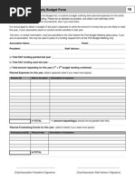 Association Yearly Budget Form