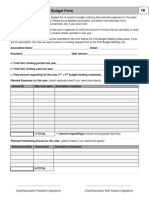 Association Yearly Budget Form