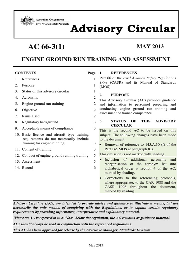 Engine Ground Run Training Guide | PDF | Educational Assessment ...
