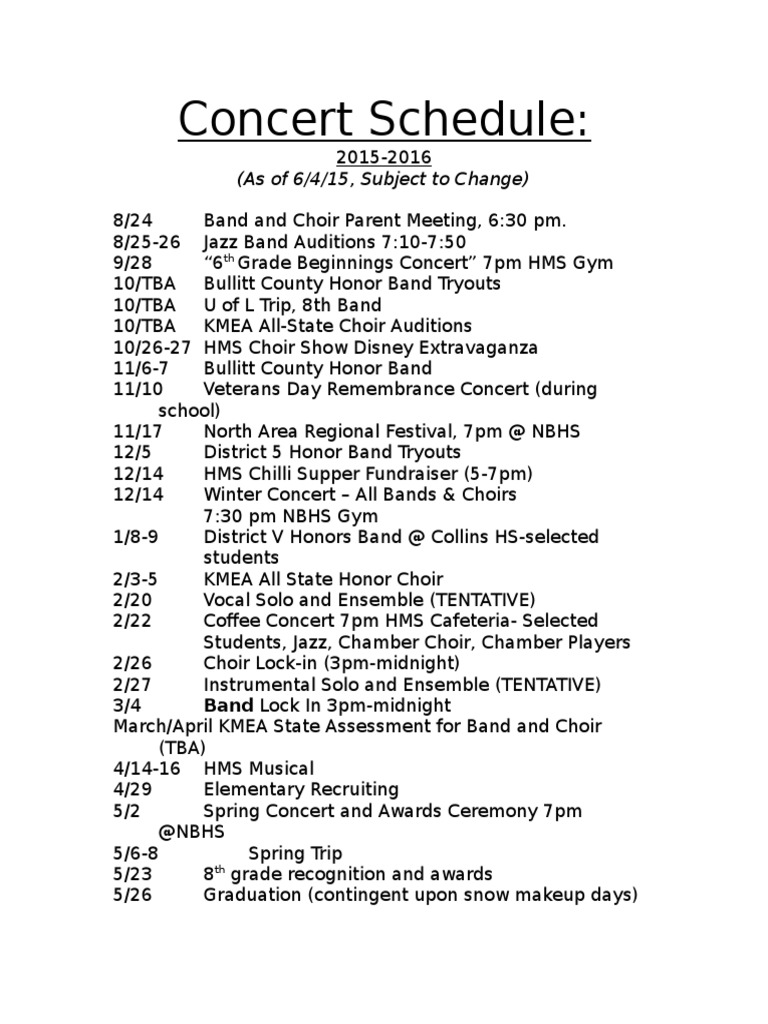 West Point July 4th Concert Schedule | PDF | Social Science | Art