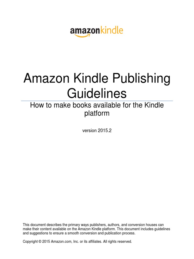 Amazon Kindle Publishing Guidelines Amazon Kindle Html Element