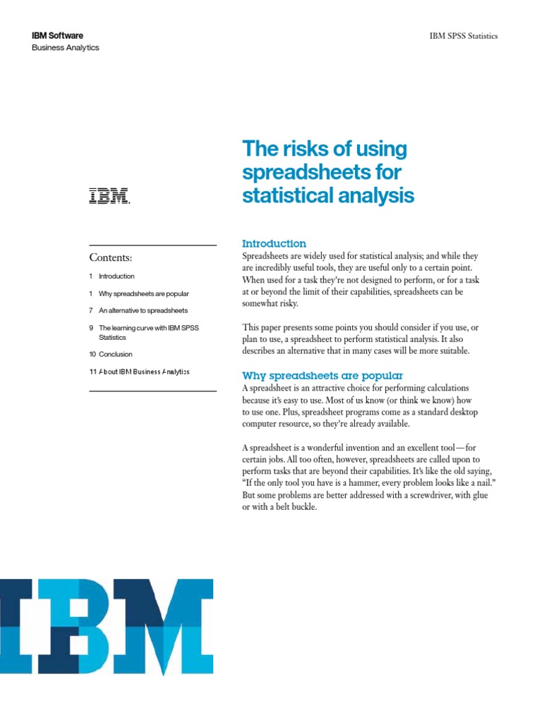 Spreadsheets For Statistical Analysis PDF Spss Spreadsheet