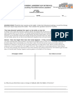 Battle of Somme Worksheet