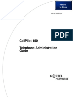 Callpilot 150 Telephone Administration Guide: Return To Menu