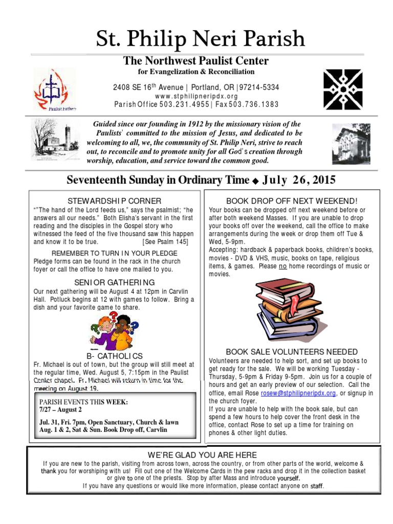 Bulletin July 26 | PDF | Christian Behaviour And Experience | Religious ...