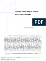 Sobre El Debate de La Lengua Vulgar Crticon