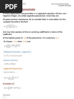 Legendre Polynomials:) C ( (X) C 1 N 0