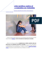 Protección Jurídica Contra El Bullying o Manoteo en Colombia