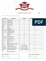 Stationary Control Form (Teacher Record)