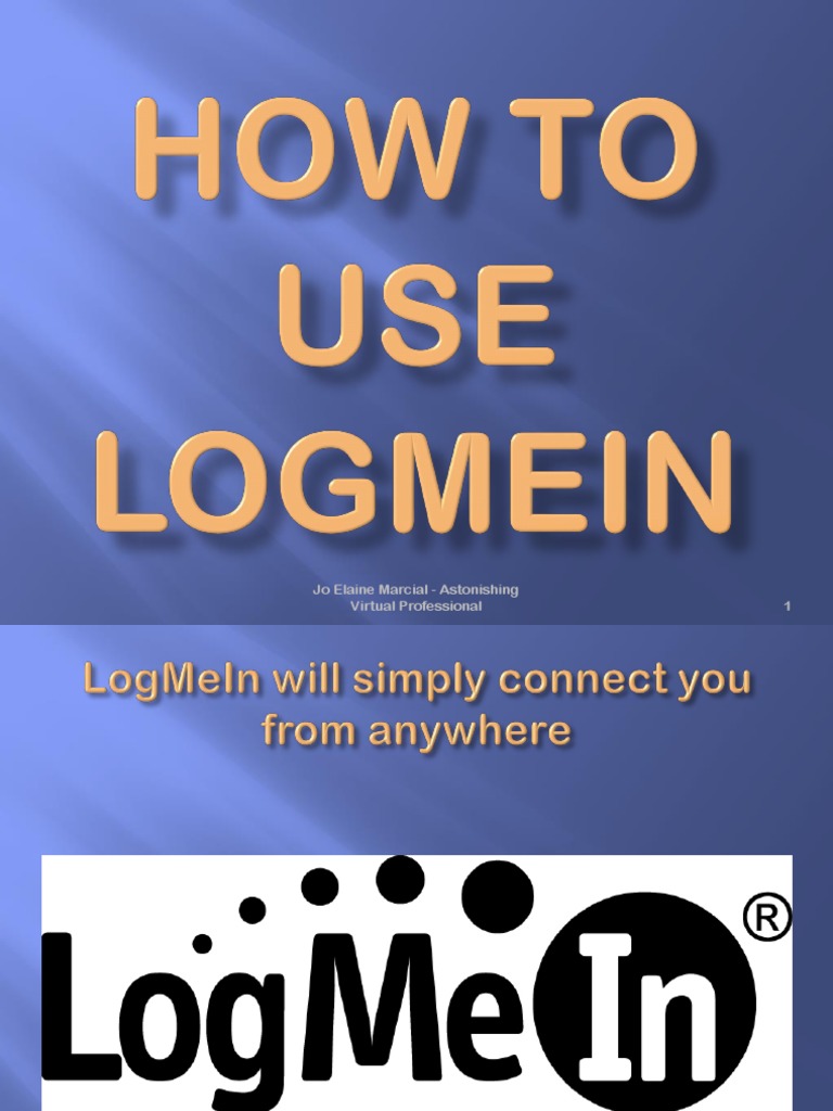 How To Use Logmein PDF