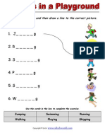 Actions in A Playground Gap Fill Worksheet