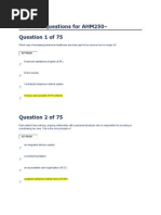 AHM 250 - Sample Questions