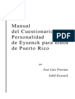 Manual de Cuestionario de Personalidad de Eysenck para niños