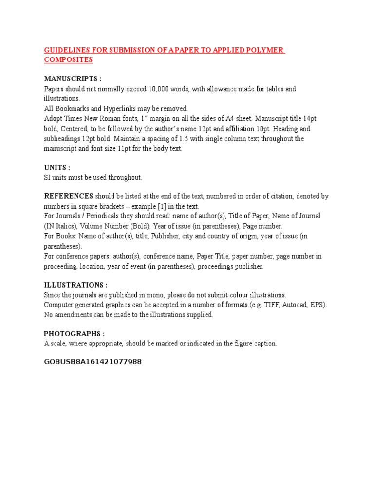 Submission Guidelines for Polymer Papers | PDF | Foreign Language Studies