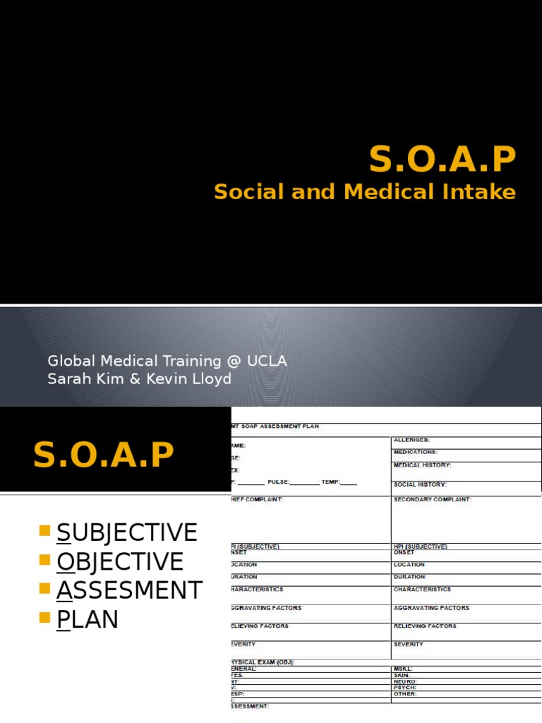 S.O.A.P: Social and Medical Intake | PDF