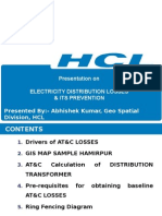 Presentation On Electricity Distribution Losses & Its Prevention Presented By:-Abhishek Kumar, Geo Spatial Division, HCL