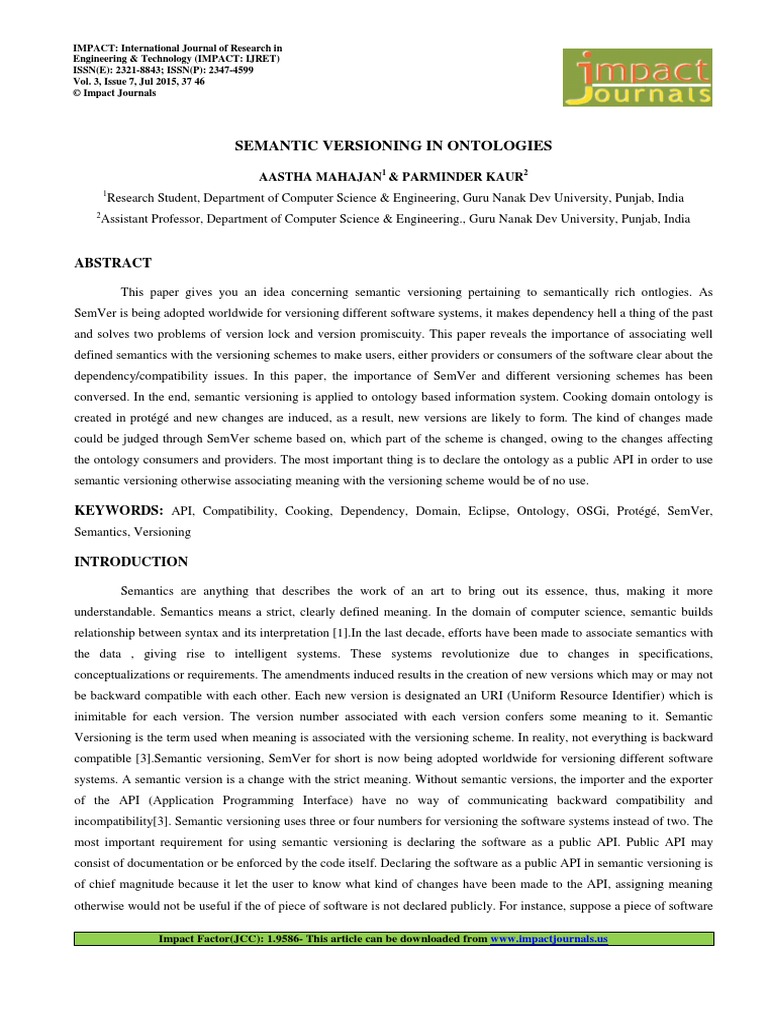 4.Eng-Semantic Versioning in Ontologies-AASTHA MAHAJAN | PDF | Resource ...