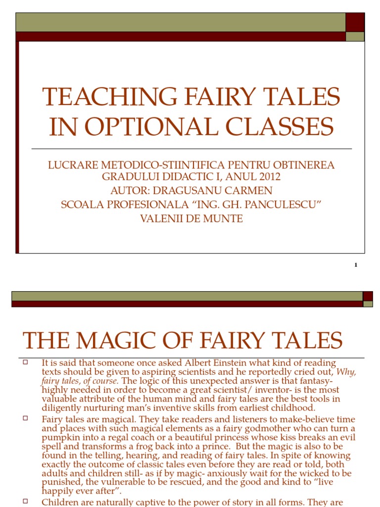 Teaching Fairy Tales in Education | PDF | Fairy Tales | Fairies