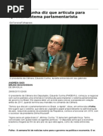 Eduardo Cunha Diz Que Articula Para Aprovar Sistema Parlamentarista - 29:06:2015 - Poder - Folha de S.paulo