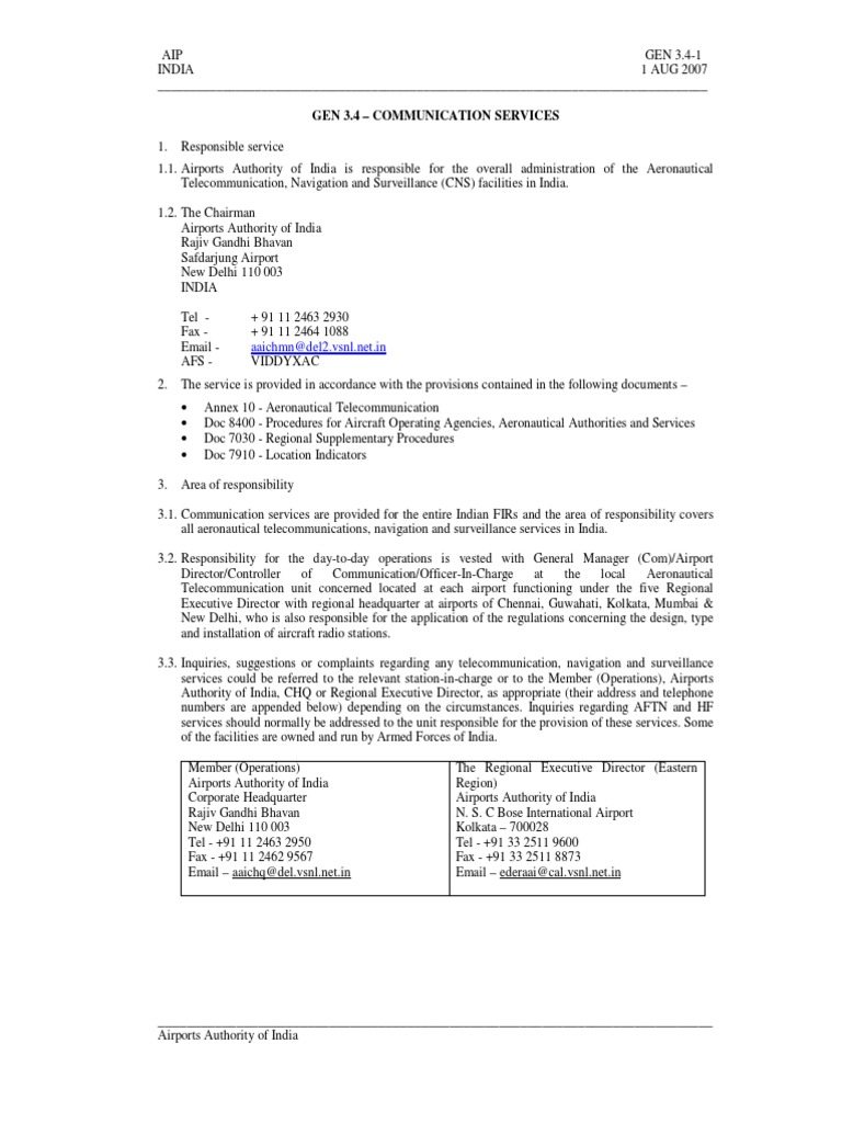 Aip India Gen 3 4 Communication Services Pdf Electronics