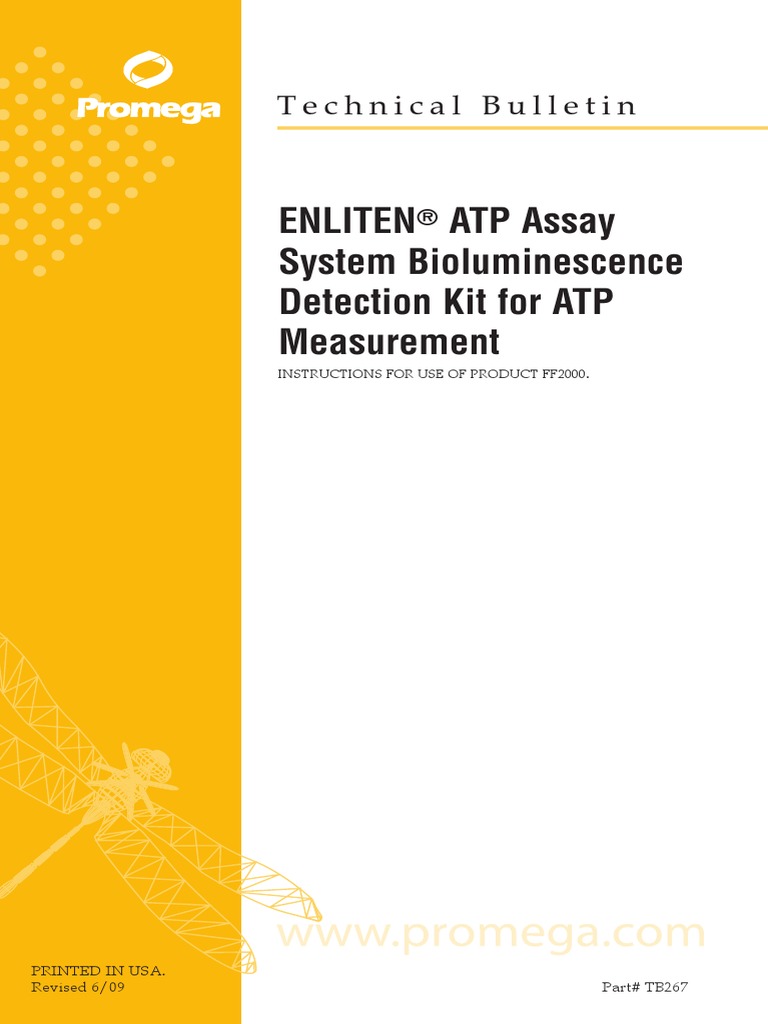 Enliten Atp Assay System Bioluminescence Detection Kit For Atp Protocl