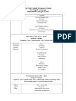 NG Wah Catholic Secondary School S.1 English Language 2008-2009 Teaching Schedule