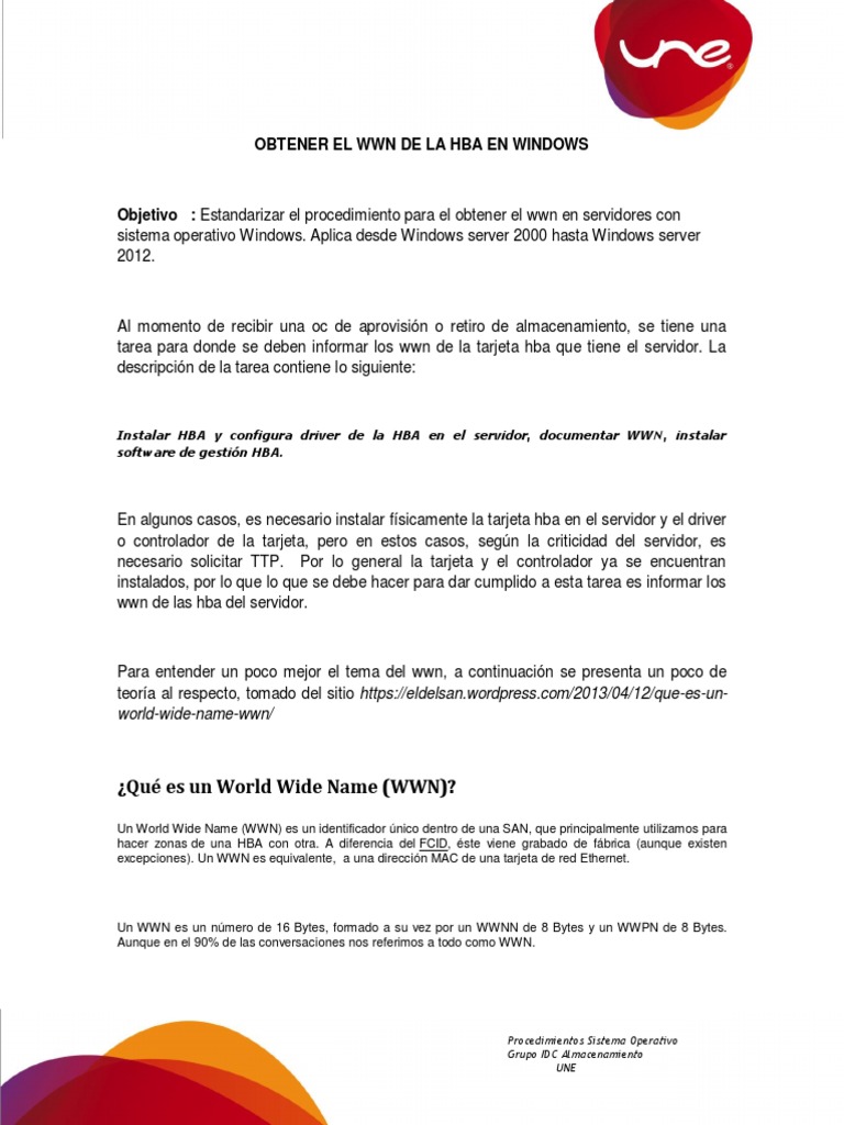 Obtener WWN de HBA en Windows Server | PDF | Microsoft Windows ...