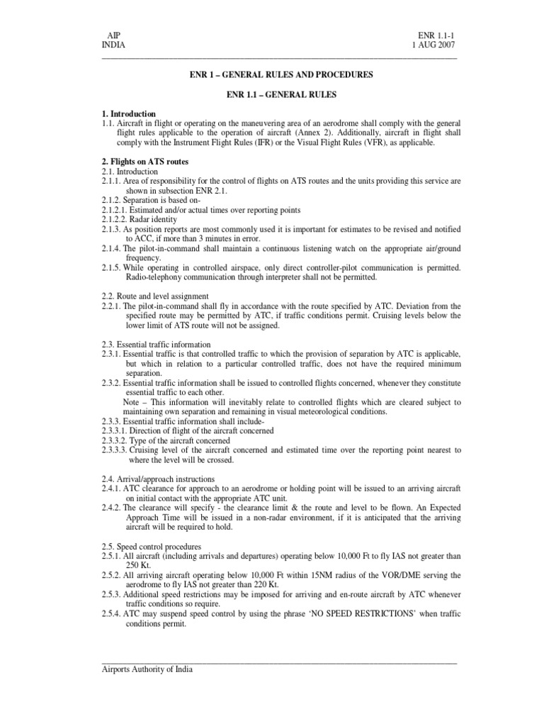 General Rules for Aircraft Operations | PDF | Air Traffic Control ...