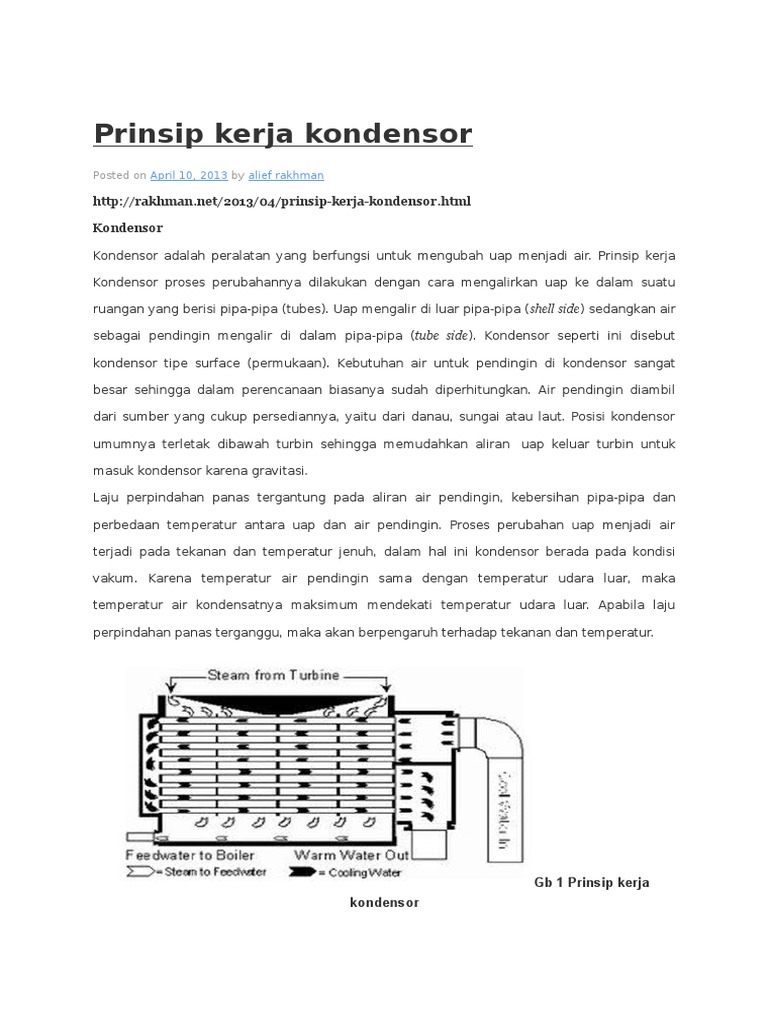 Prinsip Kerja dan Jenis Kondensor | PDF