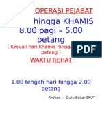 Waktu Operasi Pejabat