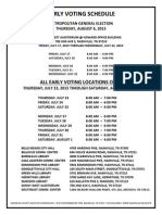 Early Voting Schedule Aug 2015