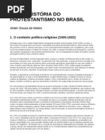 Breve História Do Protestantismo No Brasil