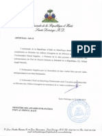 #Haiti: Lettre de l'Ambassadeur #DanielSupplice au President Michel Martelly