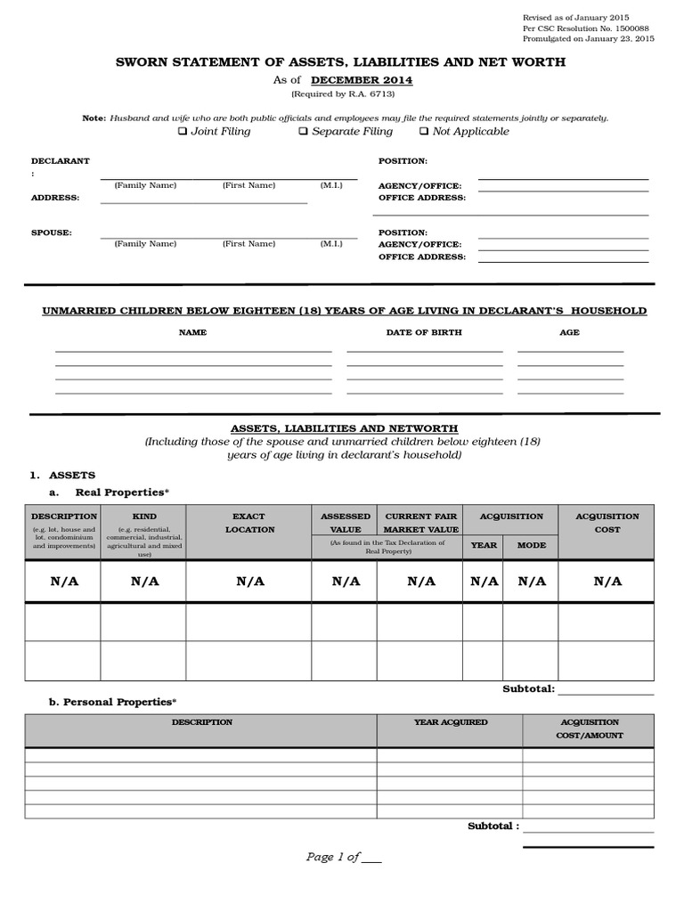 Saln Blank Form Word